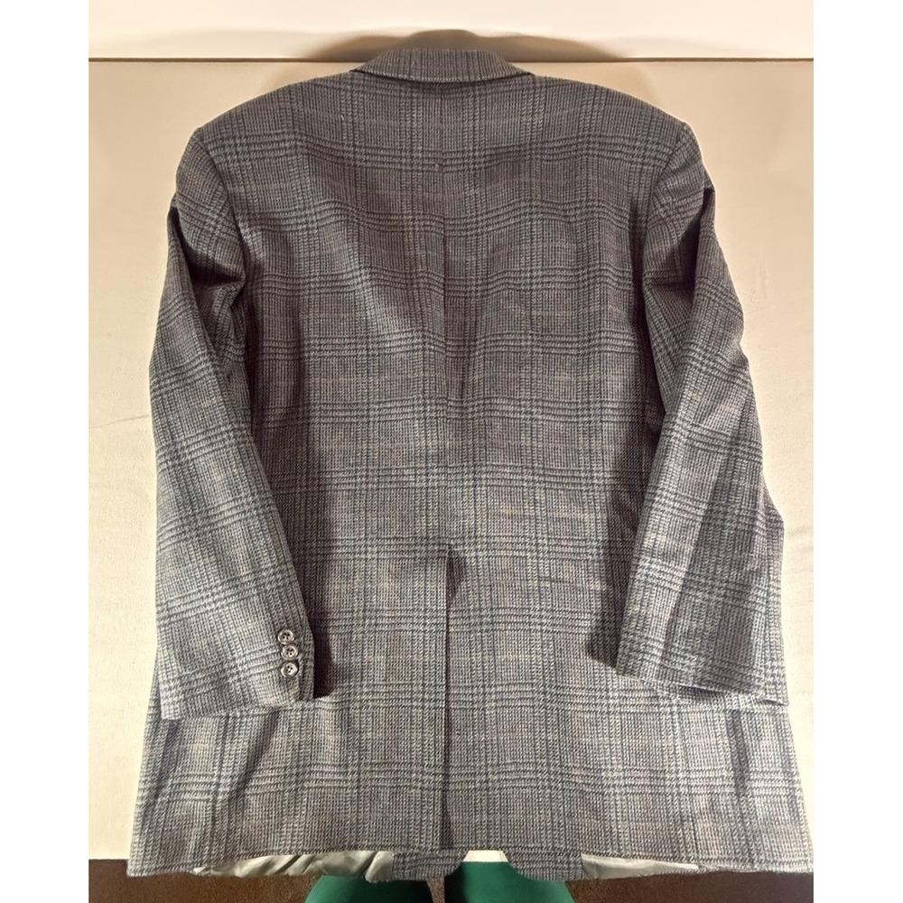 VINTAGE Brooks Brothers Blazer Size 46L Brown Houndstooth Plaid Union Wool USA - Picture 4 of 16